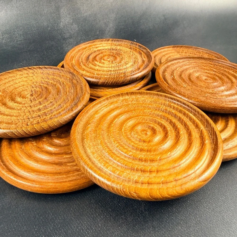 Dansk Teak Wood Coasters Set of 8 Round Danish Modern Quistgaard Denmark JHQ